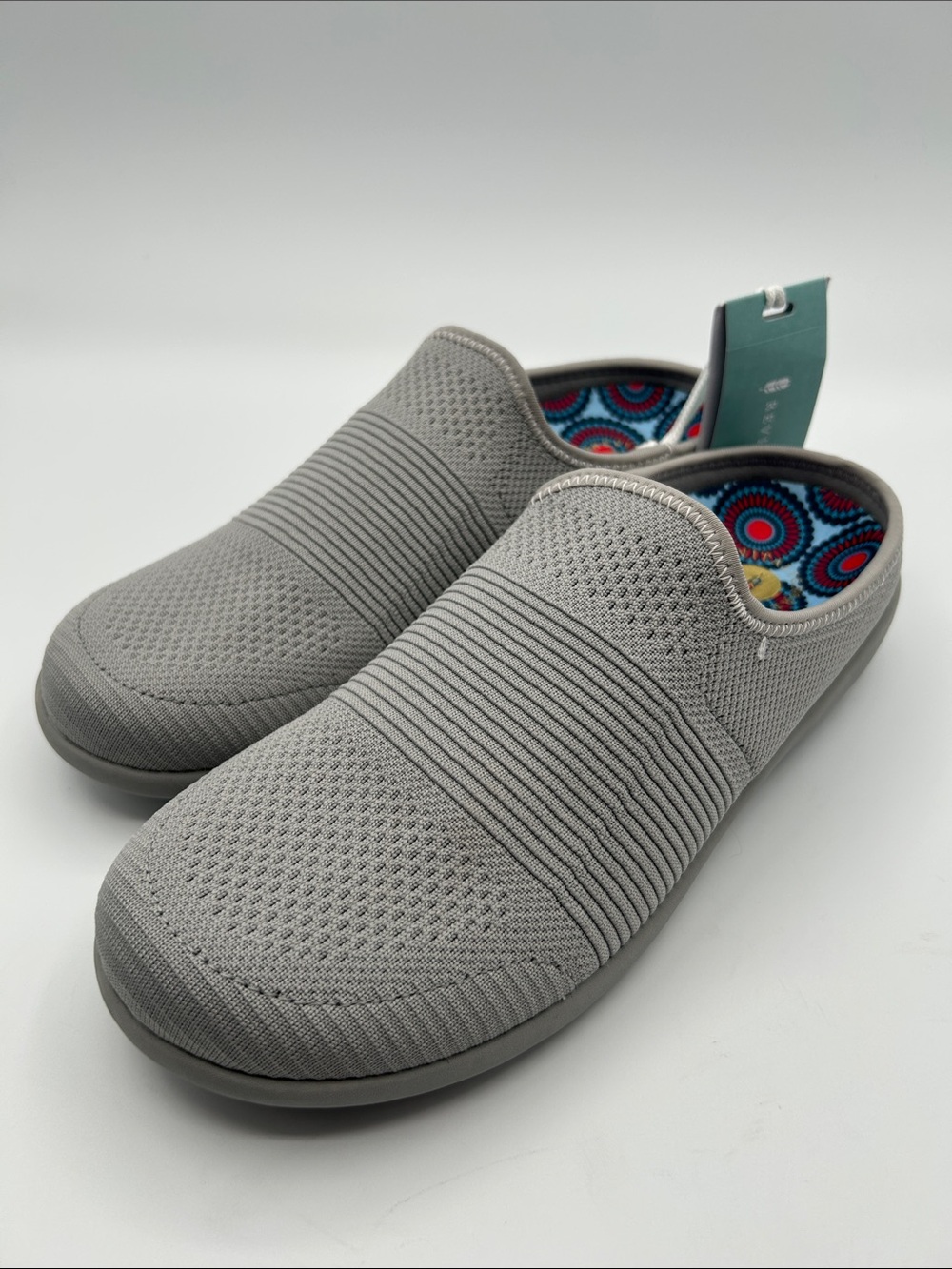 REVITALIGN Women's Slip-On Knit Clog in Light Gray